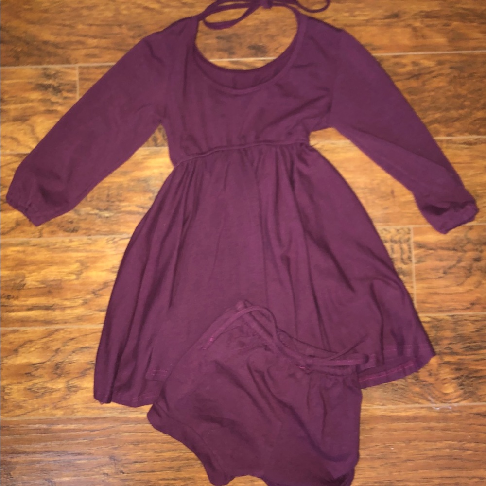 💗SOLD💗Boutique Maroon Dress and Bloomers Size 4T